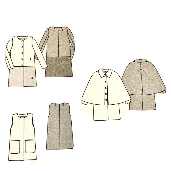 Burda Pattern 6986 Long Coat Vest Cape Jumper Dress Size 10 - 20 Winter Fall New - Picture 3 of 3